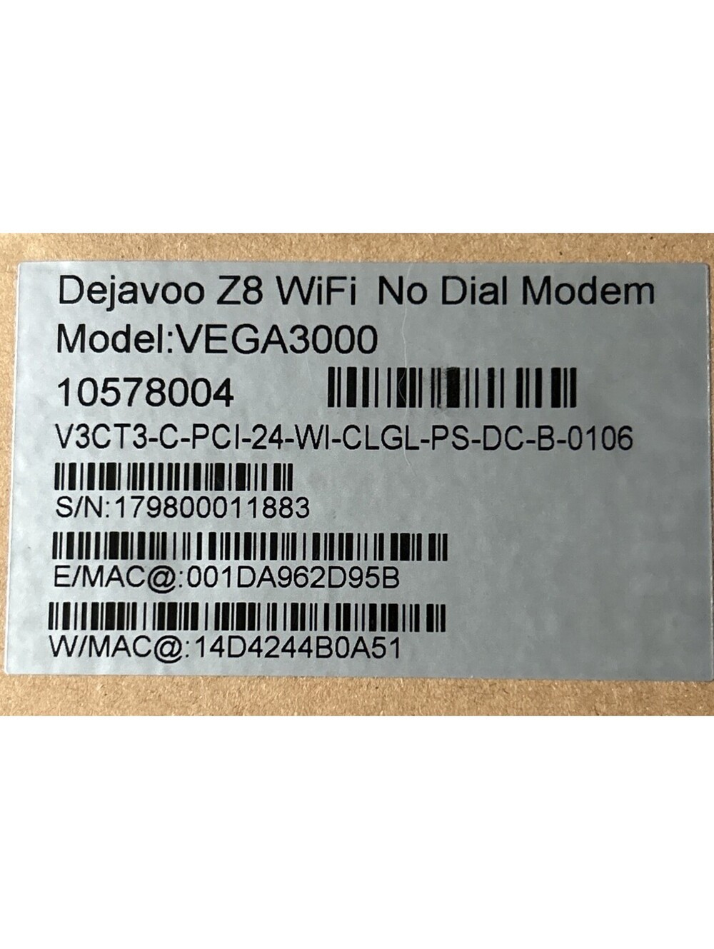 Dejavoo Z8 Countertop Terminal VEGA3000 *NEW* WiFi No Dial Modem 10578004